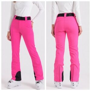 GSou Snow Slim Fit Ski Pants Women's Large Pink Winter Sport Waterproof Skicore